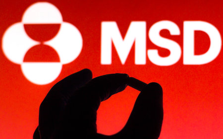 November 26, 2021, Brazil. In this photo illustration Merck Sharp & Dohme (MSD) logo is seen on a...