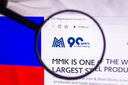 February 22, 2022, Brazil. In this photo illustration, the russian company Rosneft seen displayed on a computer screen through a magnifying glassのeditorial素材