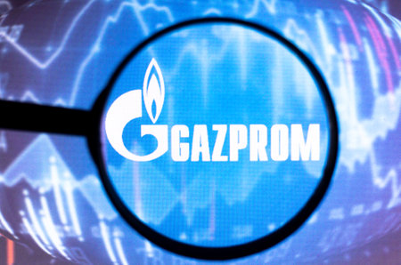 March 01, 2022, Brazil. In this photo illustration, a United Nations (UN) seen displayed on a computer screen through a magnifying glassのeditorial素材