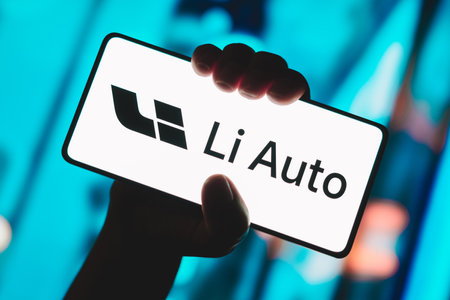 November 14, 2023, Brazil. In this photo illustration, the Li Auto logo is displayed on a smartphone screenのeditorial素材