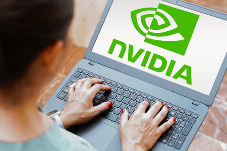 January 1, 2024, Brazil. In this photo illustration, the Nvidia logo is displayed on a laptop screen