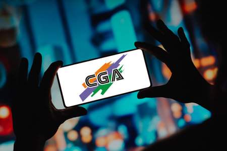 January 10, 2024, Brazil. In this photo illustration, the China Green Agriculture, Inc. (CGA) logo is displayed on a smartphone screenのeditorial素材