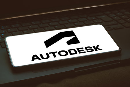 January 15, 2024, Brazil. In this photo illustration, the Autodesk logo is displayed on a smartphone...