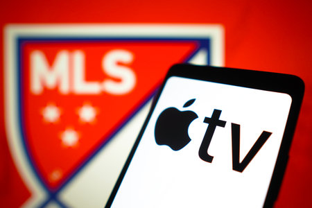 January 23, 2024, Brazil. In this photo illustration, the Apple TV logo is displayed on a smartphone...