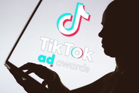January 24, 2024, Brazil. In this photo illustration, the TikTok Ad Awards logo is seen in the...