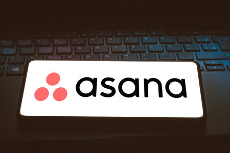 January 26, 2024, Brazil. In this photo illustration, the Asana, Inc. logo is displayed on a smartphone screenのeditorial素材