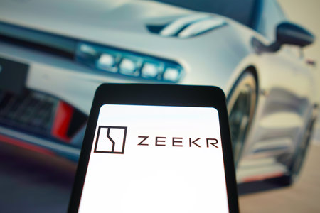 January 29, 2024, Brazil. In this photo illustration, the Zeekr logo is displayed on a smartphone...
