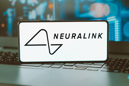 February 4, 2024, Brazil. In this photo illustration, the Neuralink logo is displayed on a...