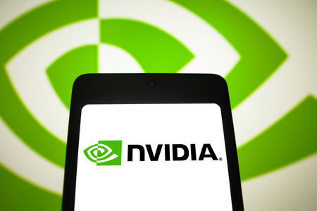 February 24, 2024, Brazil. In this photo illustration, the Nvidia Corporation logo is displayed on a...