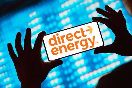 February 27, 2024, Brazil. In this photo illustration, the Direct Energy logo is displayed on a...