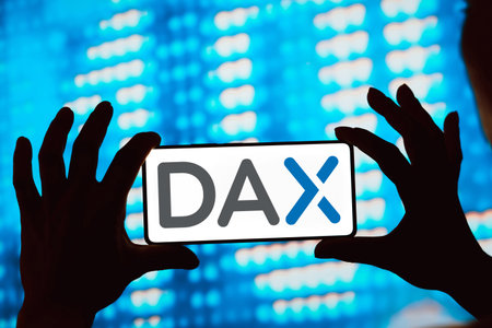 May 7, 2024, Brazil. In this photo illustration, the Index DAX logo is displayed on a smartphone screenのeditorial素材