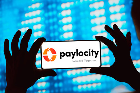 May 25, 2024, Brazil. In this photo illustration, the Paylocity Holding Corporation logo is displayed on a smartphone screenのeditorial素材