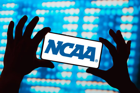 May 25, 2024, Brazil. In this photo illustration, the National Collegiate Athletic Association (NCAA) logo is displayed on a smartphone screenのeditorial素材