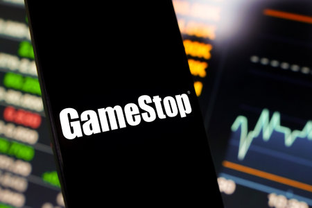 May 25, 2024, Brazil. In this photo illustration, the GameStop logo is displayed on a smartphone screenのeditorial素材