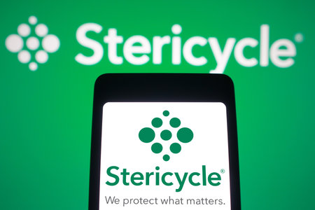June 4, 2024, Brazil. In this photo illustration, the Stericycle, Inc. logo is displayed on a...