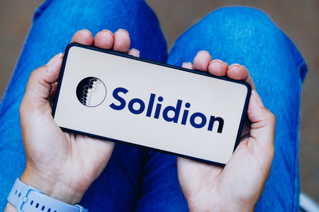 June 14, 2024, Brazil. In this photo illustration, the Solidion Technology, Inc. logo is displayed...