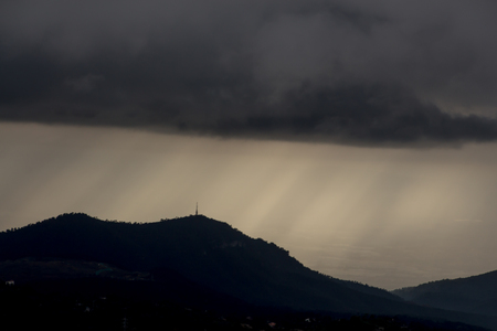 The storm is approaching the day at the mountain endsの写真素材