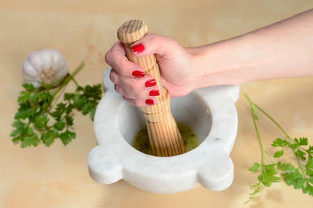 COOKING WITH MORTARの写真素材