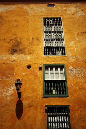Colonial architecture in Cartagena in Colombiaの写真素材