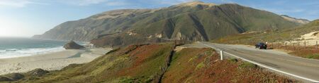 Panorama of the scenic coastal highway of Californiaの写真素材