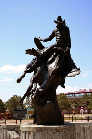 Rodeo Sculpture, Cheyenne Frontier Days Old West Museum, Cheyenne, WY, USAのeditorial素材