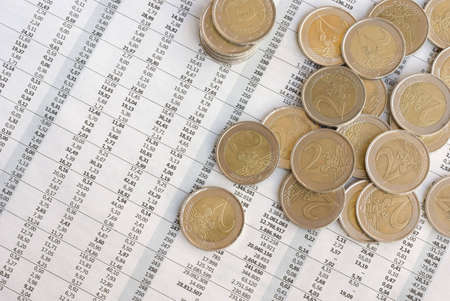 European coin and paper ( Euro )の写真素材