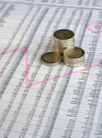 European coin and paper ( Euro )の写真素材