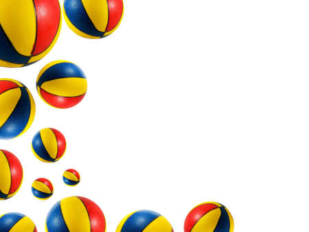 A border ( frame ) made of beach ballsの写真素材