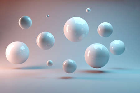 Suspended balls on a warm and cold background. 3D image rendering.の写真素材