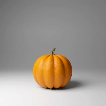 Pumpkin on white background, 3d renderの写真素材