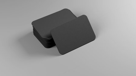Black business cards blank mockup - template. 3d illustrationの写真素材