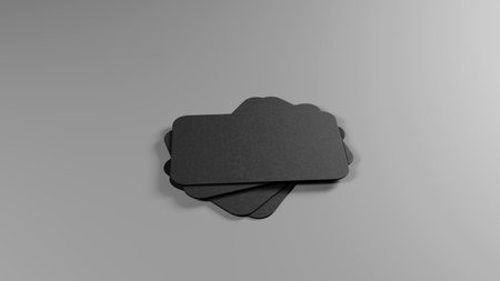 Black business cards blank mockup - template. 3d illustrationの写真素材