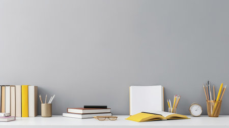 Workspace home office desk supplies on office workplace. AI Generativeの素材