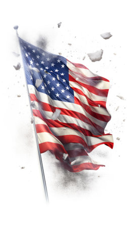 A Flag of the united states on a white background. AI Generativeの素材