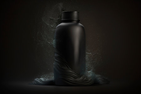 Deodorant in a black metal can on a black background Mock up bottleの素材