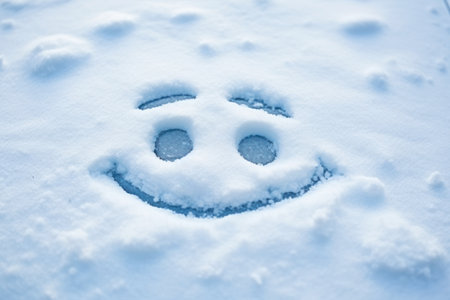 smile face on white snow. Ai Generativeの素材