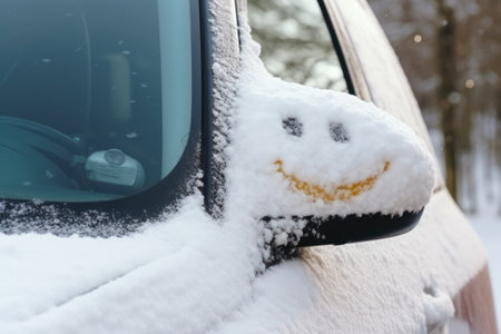 smile face on white snow. Ai Generativeの素材