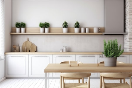 Modern apartment kitchen interior. AI Generativeの素材