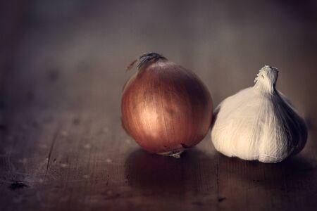 onion and garlicの写真素材