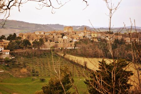 countryside italian village in Marche regionの写真素材