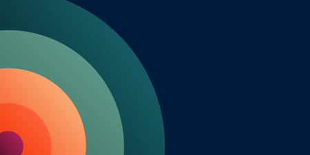 Background with circles in a paper style. With a variety of colors.のイラスト素材