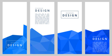Set of brochure, flyer design templates in blue polygonal style.のイラスト素材