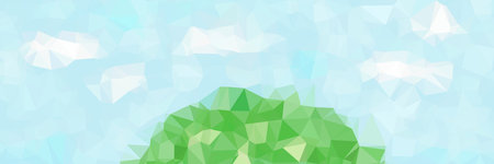 Abstract polygonal background with green and blue colors. Vector illustration.のイラスト素材