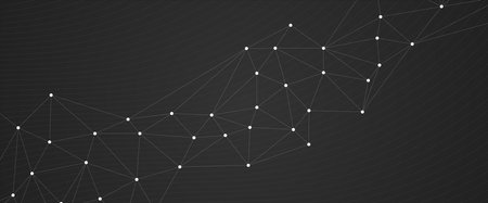 Abstract background with connected dots and lines. Network connection structure. Vector illustrationのイラスト素材