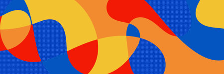 Abstract colorful background with wavy shapes and dots. Vector Illustrationのイラスト素材