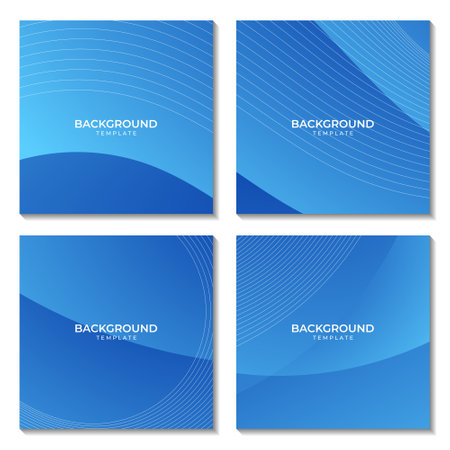 Set of blue abstract backgrounds for brochure, flyer, cover design. Vector illustrationのイラスト素材