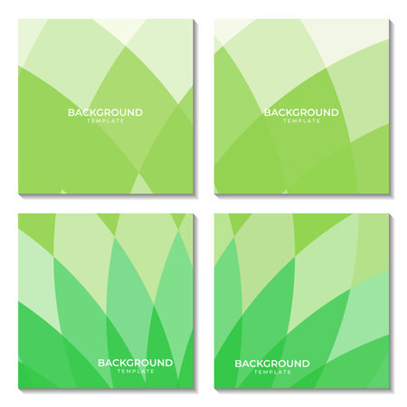Set of brochure, poster templates in green color. Vector illustrationのイラスト素材