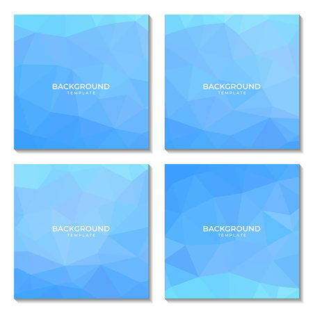 Set of blue abstract polygonal backgrounds.のイラスト素材