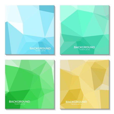 Set of abstract polygonal business cards. Business cards templates. Vector illustrationのイラスト素材