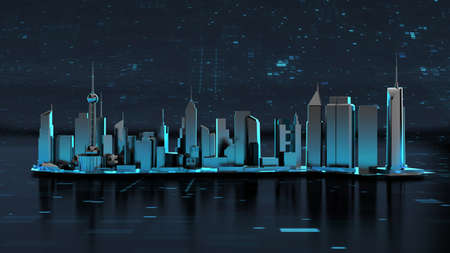 Futuristic Innovation City Landmark isolated